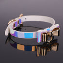 SM Gold Bow Iridescent Collar With Leash Suit