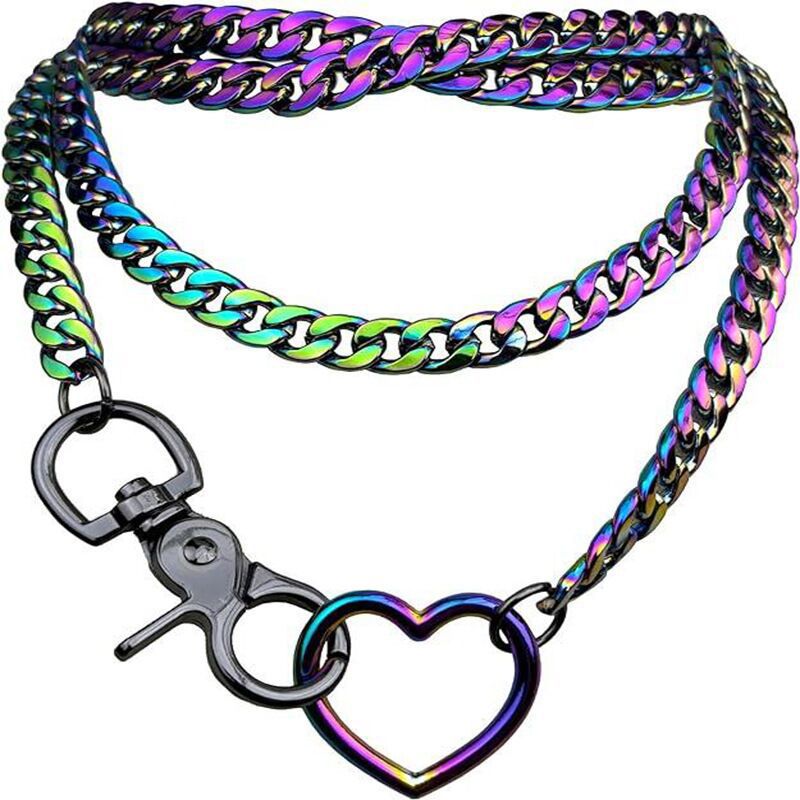 Choker mit Herzschlaufe und Kettenanhänger