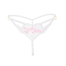 "Love You" Sexy Open Crotch Mesh Underwear With Pearls