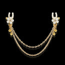 Pearl Petals Bells Nipple Clamps with Chain