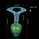 Aurora Faceted Diamond Crystal Silicone Anal Plug with Oval Pull-Loop Base
