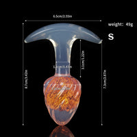 Aurora Ice Cream Spiral Textured Crystal Anal Plug with T-Bar Base
