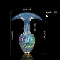 Aurora Bean Sprout Crystal Silicone Anal Plug with T-Bar Base