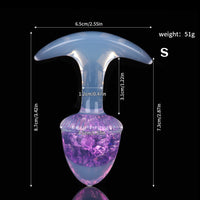 Aurora Chestnut Crystal Silicone Anal Plug with T-Bar Base