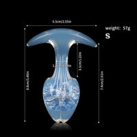 Aurora Bean Sprout Crystal Silicone Anal Plug with T-Bar Base