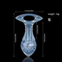 Aurora Drill Bit Crystal Silicone Anal Plug with Oval Pull Loop - Lurevibe
