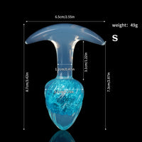 Aurora Ice Cream Spiral Textured Crystal Anal Plug with T-Bar Base