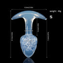 Aurora Ice Cream Spiral Textured Crystal Anal Plug with T-Bar Base