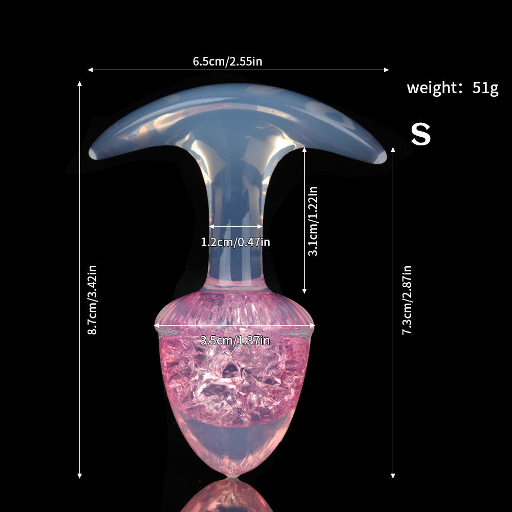 Aurora Chestnut Crystal Silicone Anal Plug with T-Bar Base