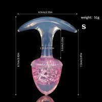 Aurora Chestnut Crystal Silicone Anal Plug with T-Bar Base
