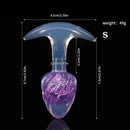 Aurora Ice Cream Spiral Textured Crystal Anal Plug with T-Bar Base - Lurevibe