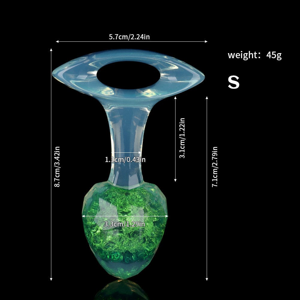 Aurora Faceted Diamond Crystal Silicone Anal Plug with Oval Pull-Loop Base - Lurevibe