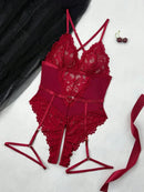 Sheer Lace Bodysuit Lingerie