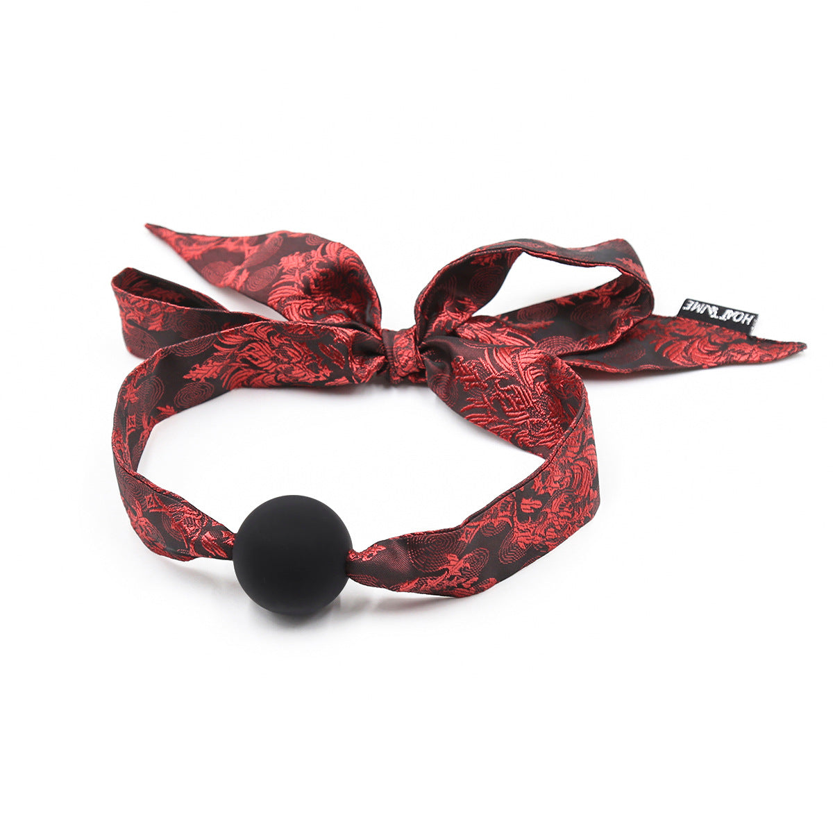 BDSM Silicone Mouth Ball Gag With Soft Jacquard Ribbon For Couple
