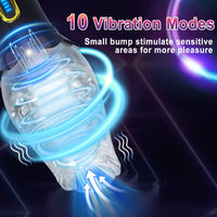 Male Rose Penis Trainer Rotating Vibrating Deepthroat Masturbator