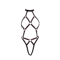 Temperature-Sensitive Color Change BDSM Leather Bondage Suit With Handcuffs
