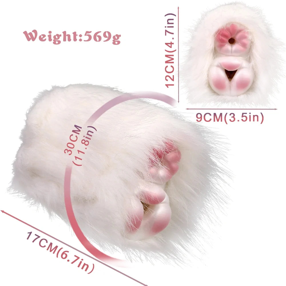 Furry Masturbator Alvplux White Fluffy Fur Dual