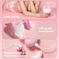 Peach Split Clitoral Sucker & G Spot Vibrating Egg