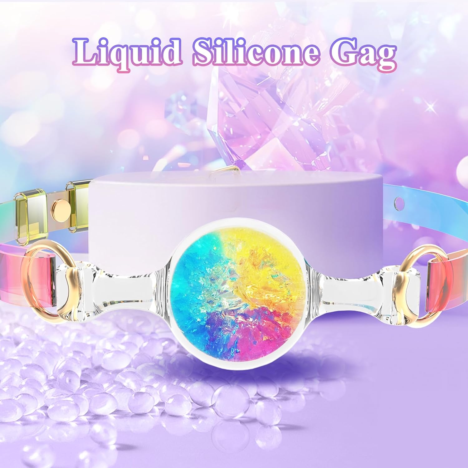 BDSM Ball Gag Silicone Breathable Sex Gag with Adjustable Colorful Strap