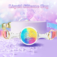 BDSM Ball Gag Silicone Breathable Sex Gag with Adjustable Colorful Strap