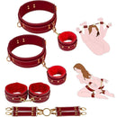 4PCS BDSM Kit Sex Bondage Set with Adjustable Cuffs for SM Games Couples firting