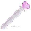 Beautiful Heart Design 8.26 Inch Glass Dildo For Adult
