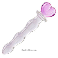 Beautiful Heart Design 8.26 Inch Glass Dildo For Adult