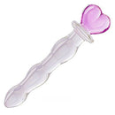 Beautiful Heart Design 8.26 Inch Glass Dildo For Adult