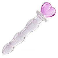 Beautiful Heart Design 8.26 Inch Glass Dildo For Adult