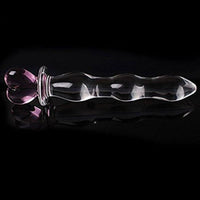 Beautiful Heart Design 8.26 Inch Glass Dildo For Adult