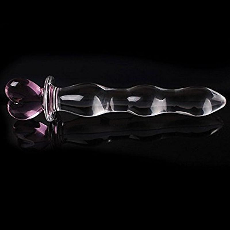 Beautiful Heart Design 8.26 Inch Glass Dildo For Adult