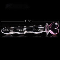 Beautiful Heart Design 8.26 Inch Glass Dildo For Adult