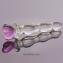 Beautiful Heart Design 8.26 Inch Glass Dildo For Adult