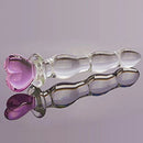 Beautiful Heart Design 8.26 Inch Glass Dildo For Adult