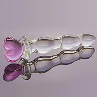 Beautiful Heart Design 8.26 Inch Glass Dildo For Adult