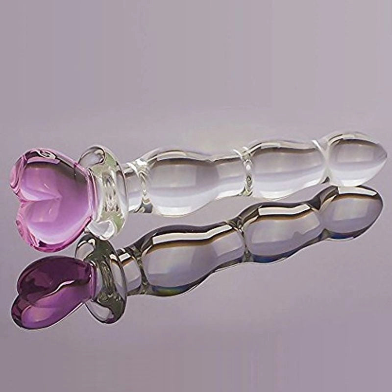 Beautiful Heart Design 8.26 Inch Glass Dildo For Adult
