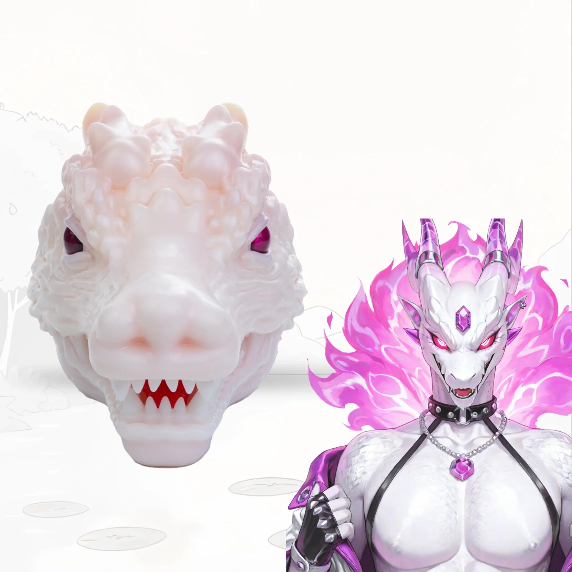 Dragon Masturbator Pallvex White Magenta Eye