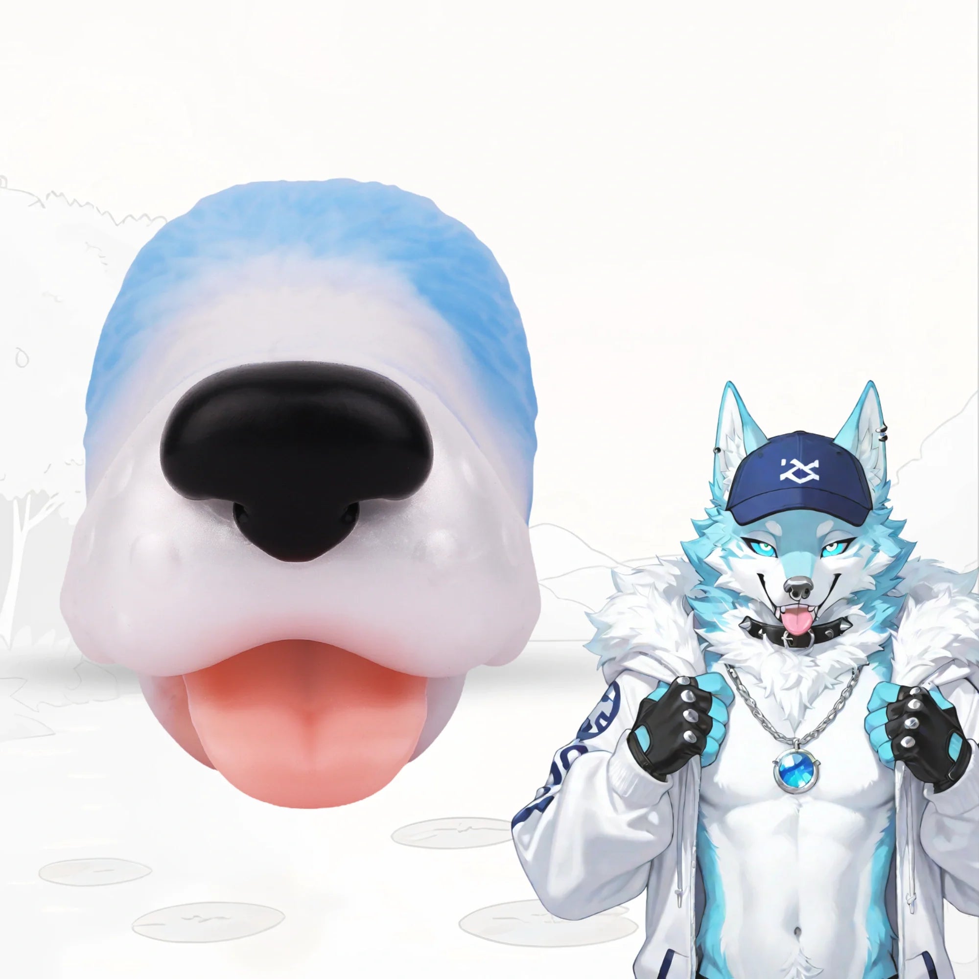 Dog Masturbator Canorix Animal Head Mouth Textured