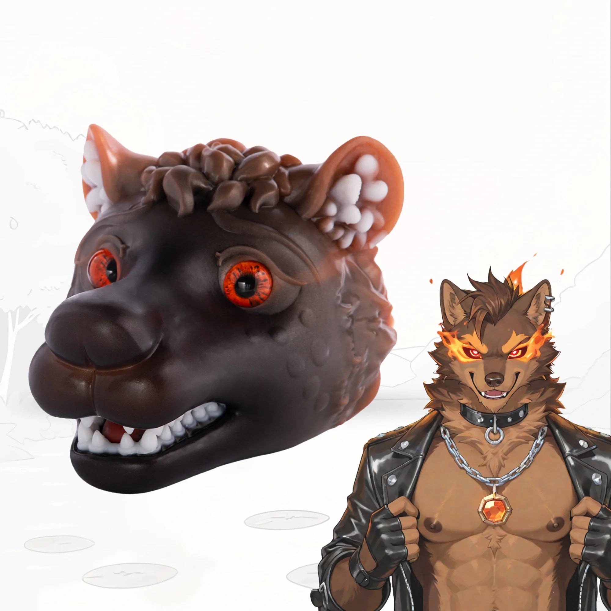 Wolf Masturbator Ferahl Feral Blood Orange Eye