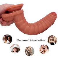 7.08in 9.05in Scale Caterpillar Snake Soft Crazy Dildo Female Sex Toy