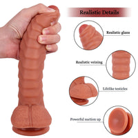 7.08in 9.05in Scale Caterpillar Snake Soft Crazy Dildo Female Sex Toy
