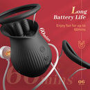 Rose Romeo - 3in1 Rose Sex Toy with 2 Suction Cups Adult Toys Female Clitoral Nipple Vibrators with 10 Licking Sucking Vibrating