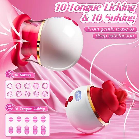 LCD Oral Sex Simulator Sucking & Licking Vibrator with Heating 3-in-1