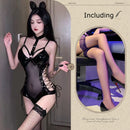Bunny Girl Role Play Patent Leather Bondage Bodysuit