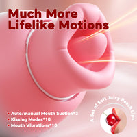 4 IN 1 Rose Sex Toy Adult Toys Licking Vibrater with 10 Mouth Kissing Vibrations