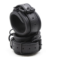 Upgraded BDSM PU Leather Handcuffs Adjustable Cuffs Sex Toy for Couples