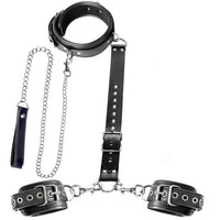 BDSM Bondage Neck to Wrist Restraints Kit with Traction Chain