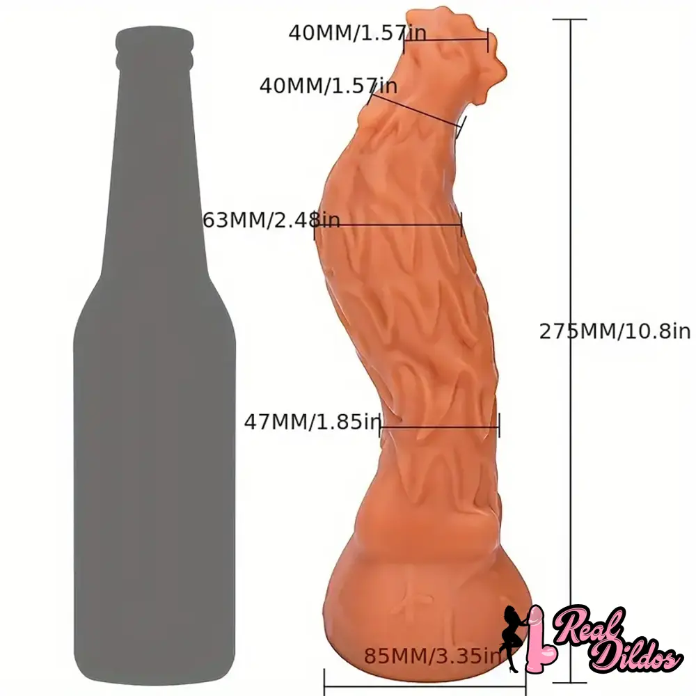 10.8in Rooster Shape Fantasy Large Silicone Soft Dildo For Anus Stimulation