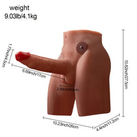 9.04Lb 3D Male Realist Butt Sex Torso with Thrusting Dildo & Anus