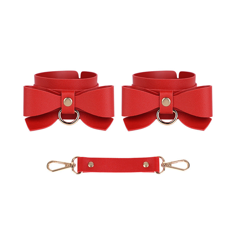 BDSM Bowknot PU Leather Bondage Kits Accessories